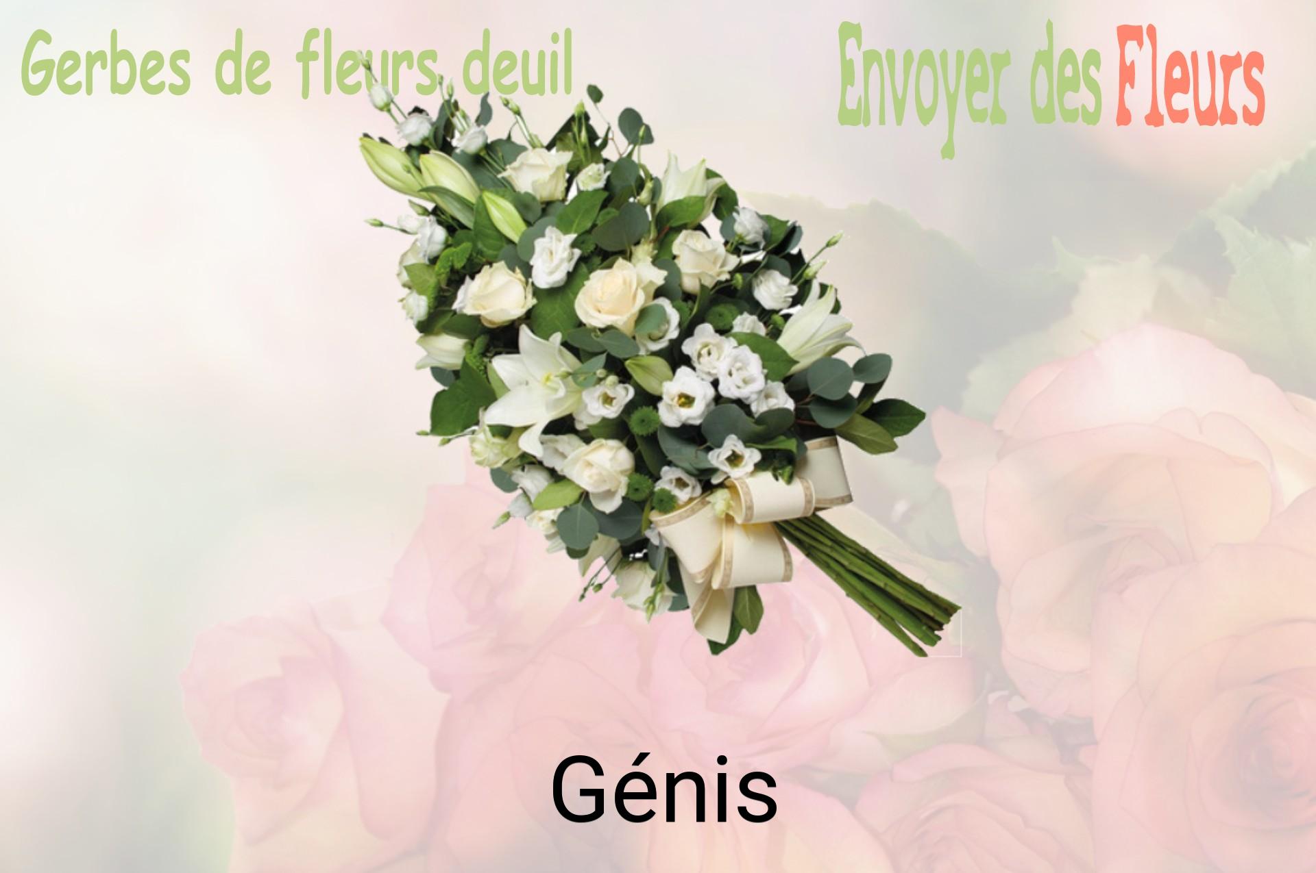 Gerbe de fleurs de deuil livrée à Génis